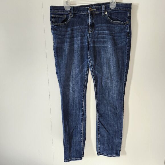 Liz Claiborne Denim - Liz Claiborne Boyfriend Straight Leg Blue Denim Jeans Size 12 Mid Rise Stretch